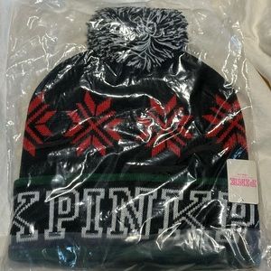 PINK Pom-Top Beanie Hat NWT